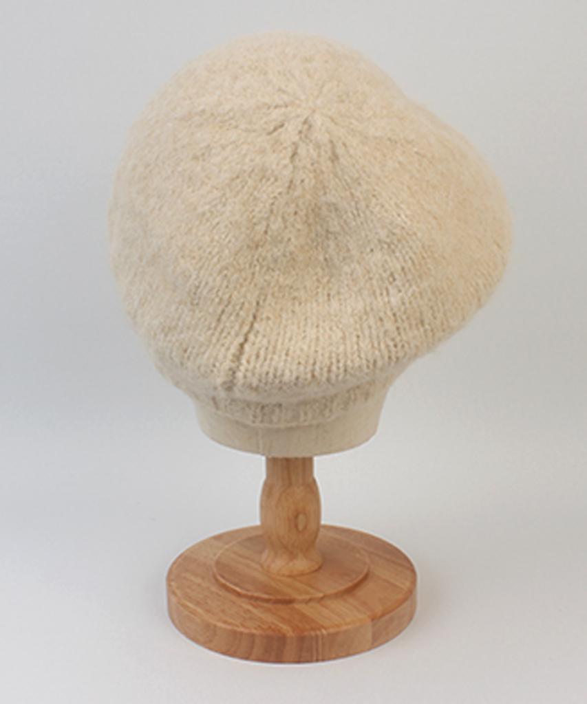 Yunibeosyeolkemiseuteuli Wool Beige Knit Beret Wool Beret