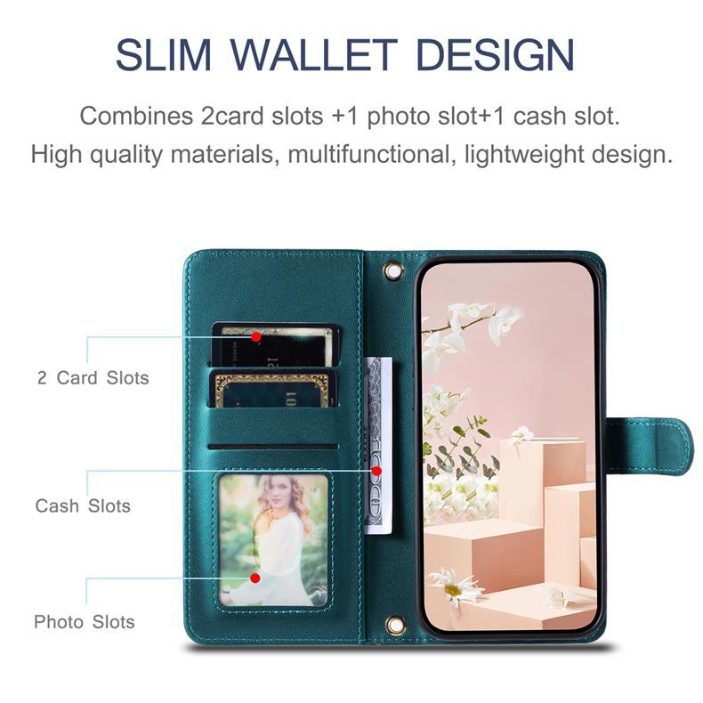 Applicable to Samsung A17/A07Phone case with houndstooth pattern and crossbody strap A56/A55/J8Card slot flip cover case
