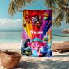 Custom Name Ultra-Soft Beach Towel with Trolls Theme,Ideal for Pool - Camping, Diving - Perfect Travel Essential, Vibrant Beach Towel.