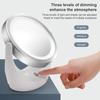 360 Degree LED Cosmetic Mirror 5X Magnification Double Sided Mirror 3 Speed Lights Cosmetic Mirror Adjustable Touch Up Cosmetic
