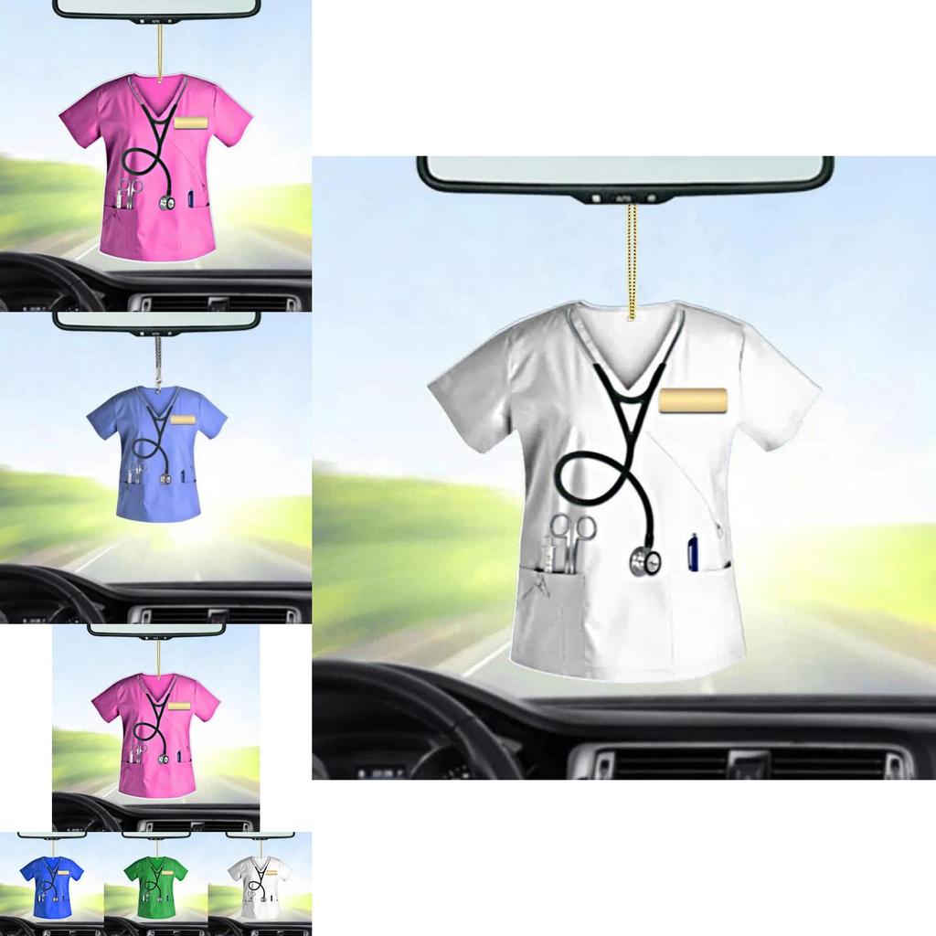 Adorable Nurse Uniform Design Acrylic Car Hanging Ornament Keychain Christmas Gift