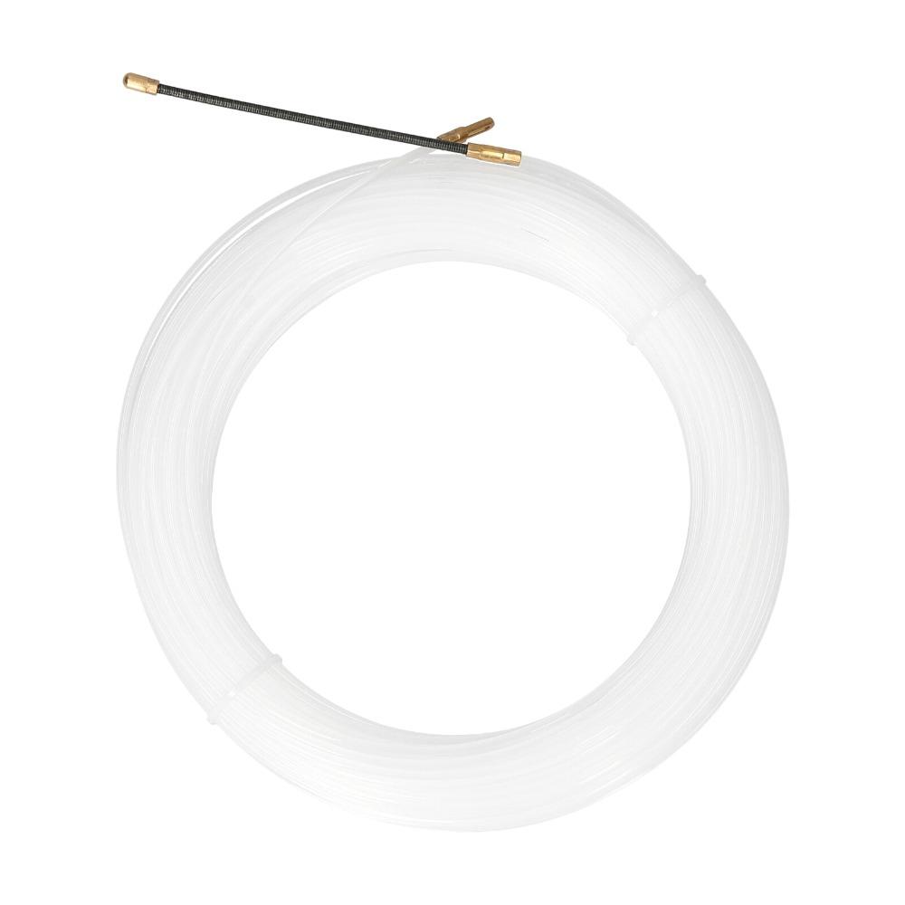 White Cable Pulling Tool 15m Length Wire Threader Flexible Fish Tape Puller  Construction Workers