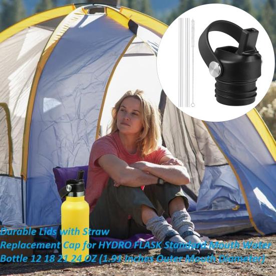 

Крышка от бутылки с черной водой с соломинкой и щеткой. Крышка из пищевого пластика, не содержащая бисфенола-А, с ручкой. Портативные сменные соломенные колпачки для улицы.