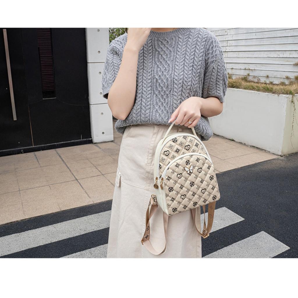 Retro Printed Shoulder Bag,Multifunctional Schoolbag Large Capacity Casual Backpacks