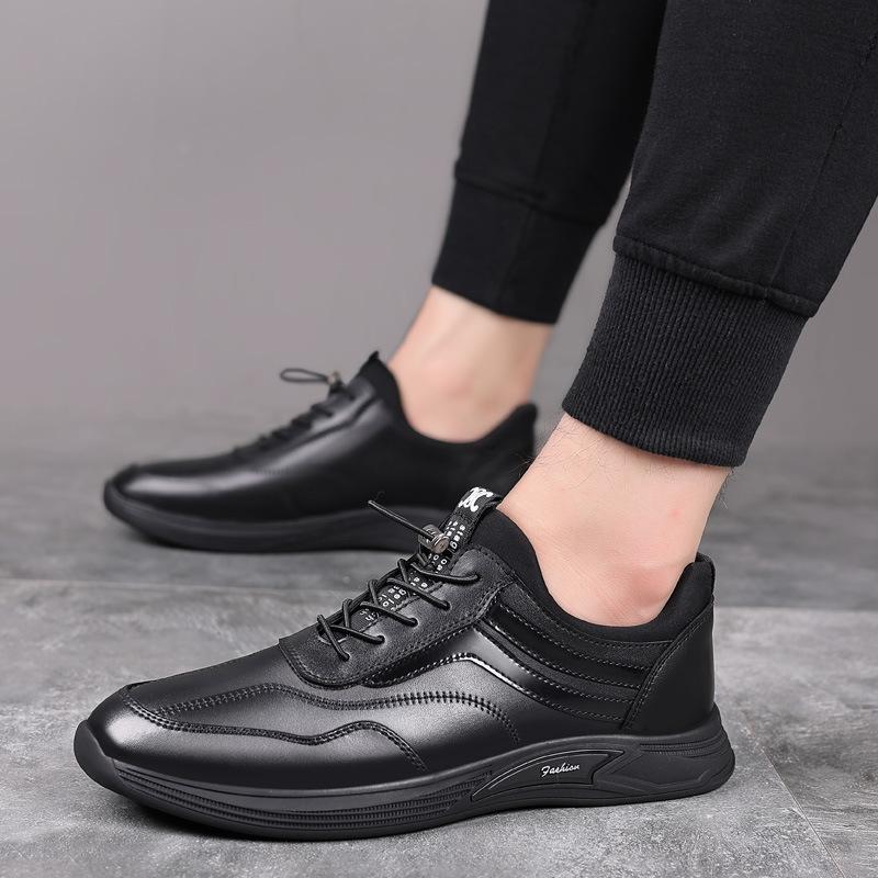 Men's Inner Height Increase of 8cm Autumn New Breathable Trend Casual Shoes Sports Shoes Height Increase Shoes 6cm Leather Shoes