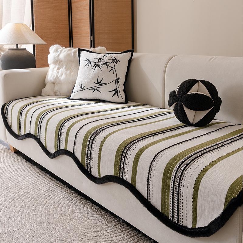 

Sofa Cushion New Special-Shaped Chenille Premium Light Luxury Four-Season Universal Straight Row Non-Slip Fixed Sofa Cover 90*70cm