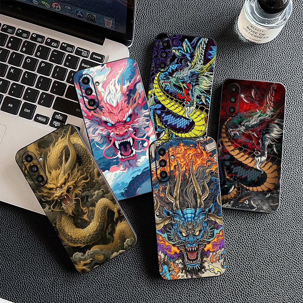 Cover for Samsung Galaxy S22 S21 S20 FE Ultra Plus A35 A36 A55 A37 A33 A34 A57 Coque Phone Case Fashion Ferocious Dragon Chinese