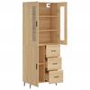 Highboard in Sonoma Oak Finish 69.5 x 34 x 180 cm Engineered Wood