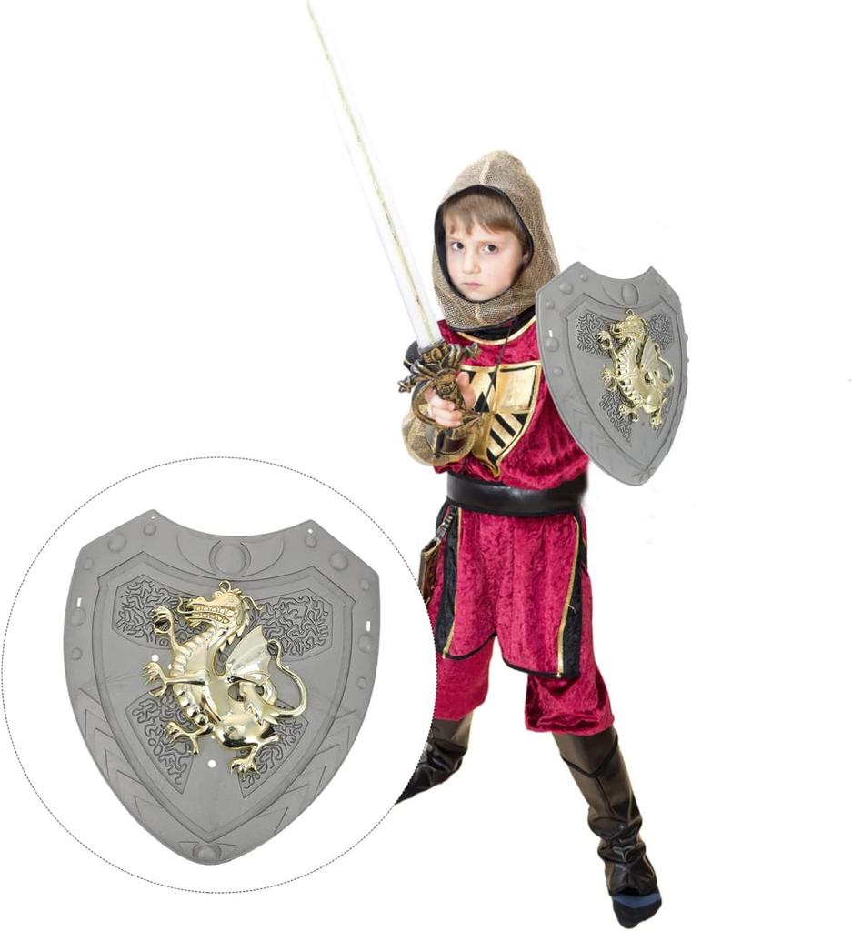 Shield Toy Medieval Costume Accessory Boys Costumes Kids Costume Viking Shield Prop Plastic Shield for Kids Role-playing Prop