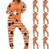Set Pigiama da Donna a Maniche Lunghe con Stampa di Halloween - Top Coordinato e Pantaloni Pigiama per Donna