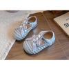 Girls Breathable Mesh Cutout Shoes With Pearl Bow