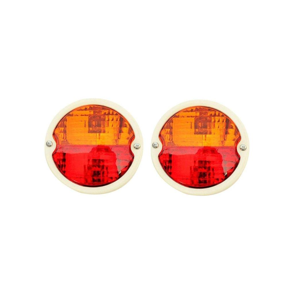 Apsmotiv Vintage Feu Arrière Duolamp blanc 12V Arrière Stop & Plaque d'Immatriculation Lentille Rouge/Ambre Ford Modèle A