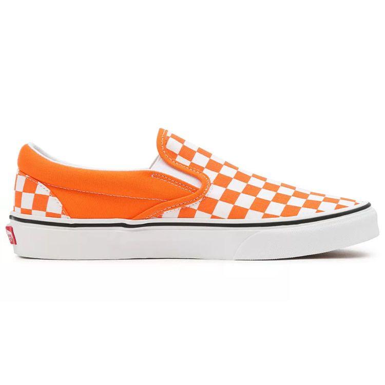 Vans Classic Slip-On Orange Tiger Checkerboard Unisex Sneakers True-White VN000XG8AZZ