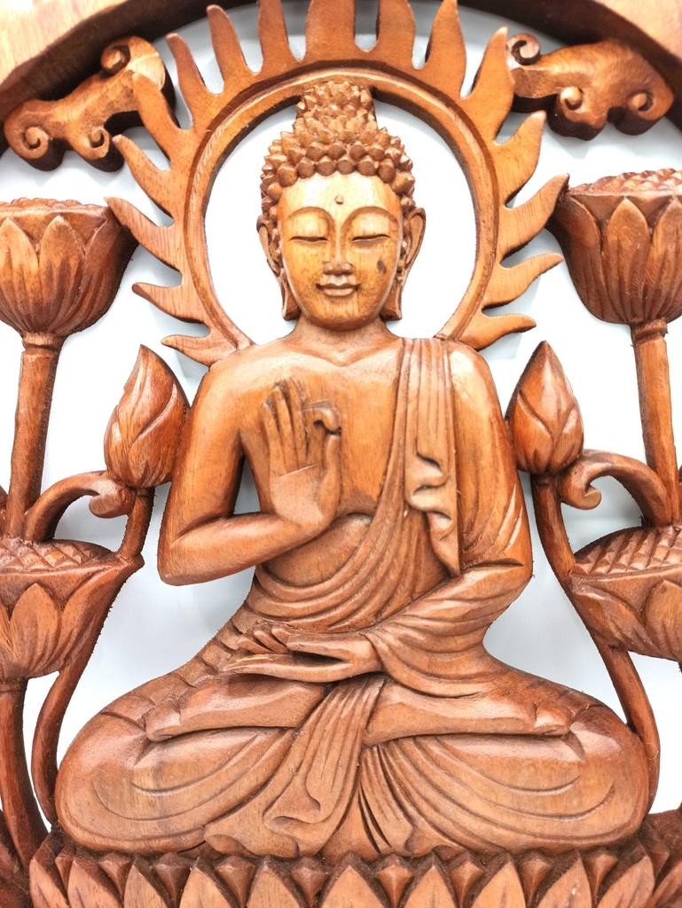 Buddha Panel With Lotus 40cm