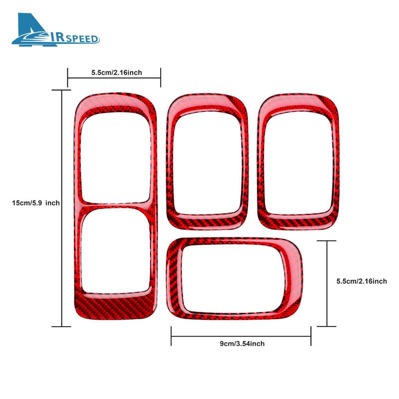 Real Soft Carbon Fiber Sticker For Porsche Cayenne 2003 2004 2005 2006 2007 2008 2009 2010 Window Lifting Button Frame Panel