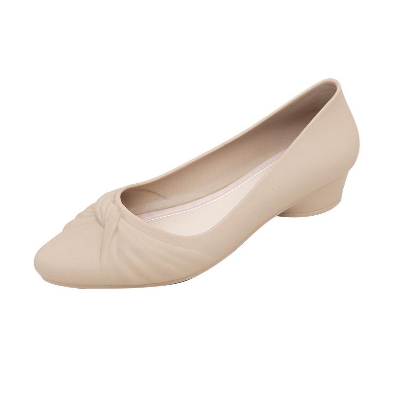 Mode Damen Casual Slipper Wasserdichtes PVC Flach Niedriger Absatz Spitze Zehen Loafer Frau Arbeitsschuhe Schuhe Pumps 2024