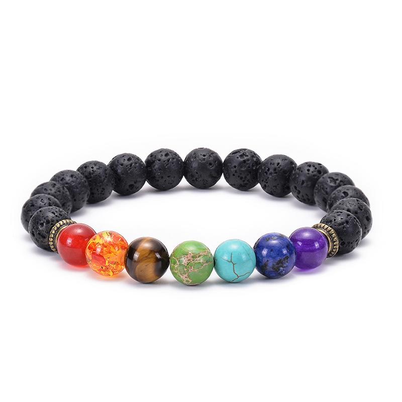 

JYL TS Bracelet Yoga Balance Colorful Beads Promotes Peace & Vitality volcanic венге кольору