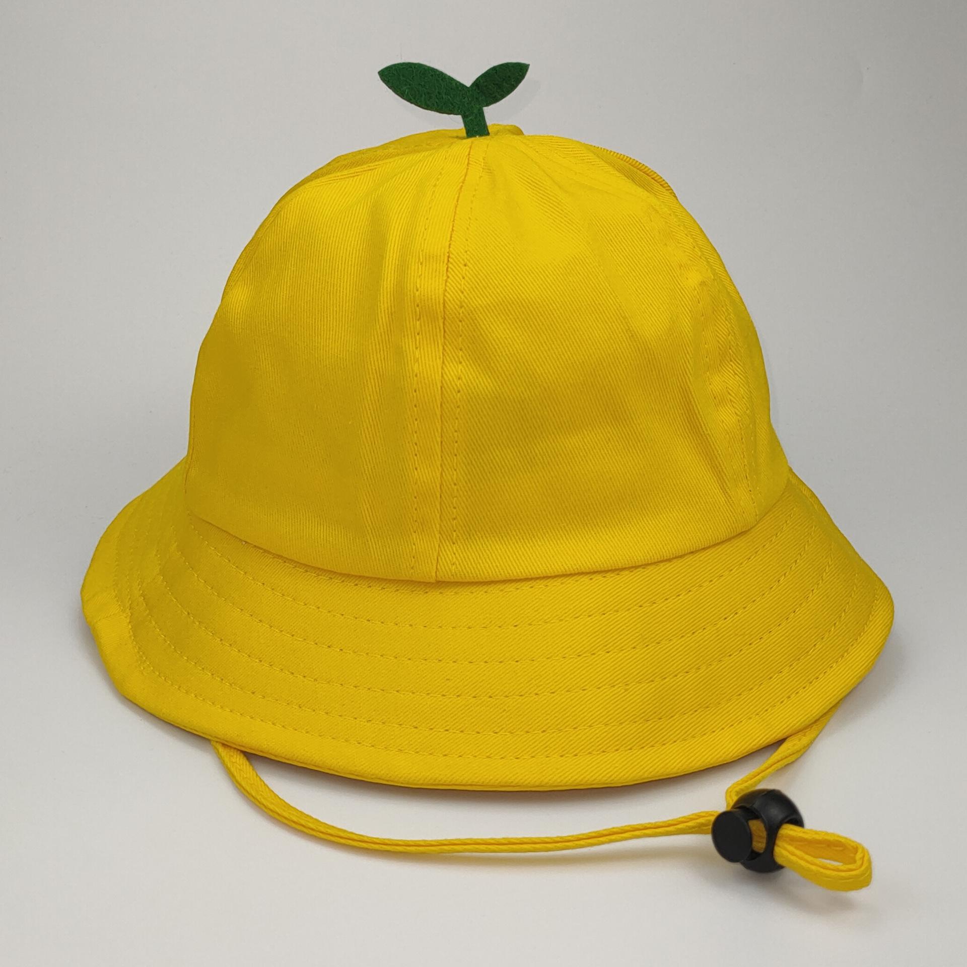 

Cute Leaf Kids Fisherman Hat Adult Small Yellow Hat Sunshade Customizable Kindergarten Hat M жовтий