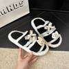 Cute kitten fish thick-soled fluffy slippers girl 2025 autumn fashion outer wear thick-soled bow cotton slippers woman