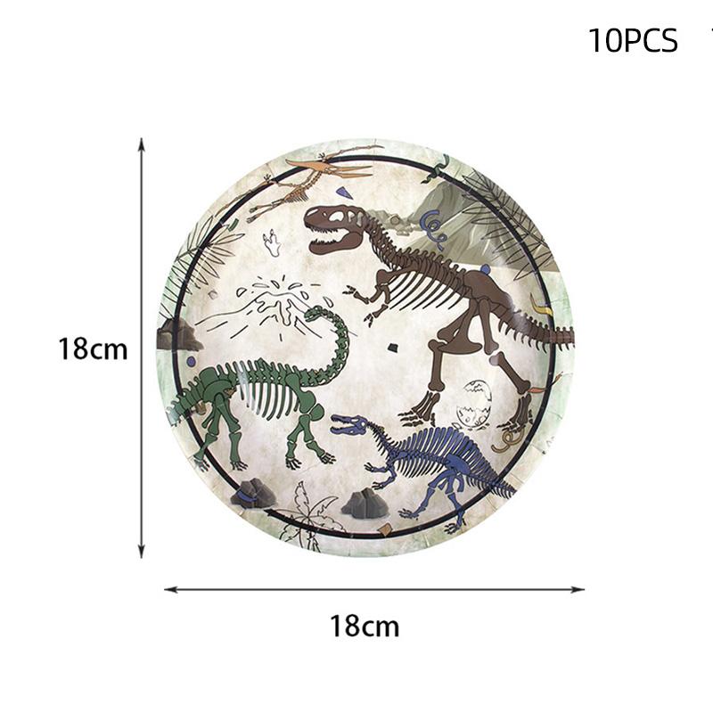 Vaisselle Jetable Thème Fossile Dinosaure Ballons en Aluminium Dino Guirlande Bannière Joyeux Anniversaire Garçon Fournitures Fête Anniversaire Dinosaure