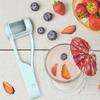 Drue- og Cherrytomat-skærer med Rustfrit Stål Kniv, Håndholdt Frugtskærer til Børns Snacks, Hurtigt Værktøj til Frugtforberedelse, Gadget til Familiekøkkenet