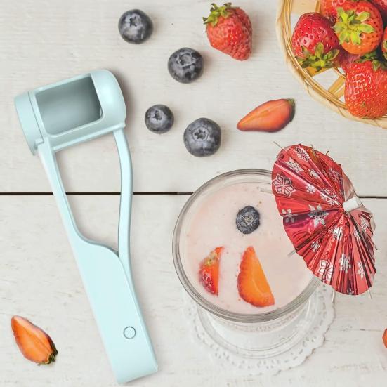 Drue- og Cherrytomat-skærer med Rustfrit Stål Kniv, Håndholdt Frugtskærer til Børns Snacks, Hurtigt Værktøj til Frugtforberedelse, Gadget til Familiekøkkenet