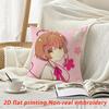 1Pc Cardcaptor Sakura & Tomoyo Pillow Cover, Polyester 2-Sided Print, Anime Girl Sakura With Cherry Blossoms, Cute Manga Lover H