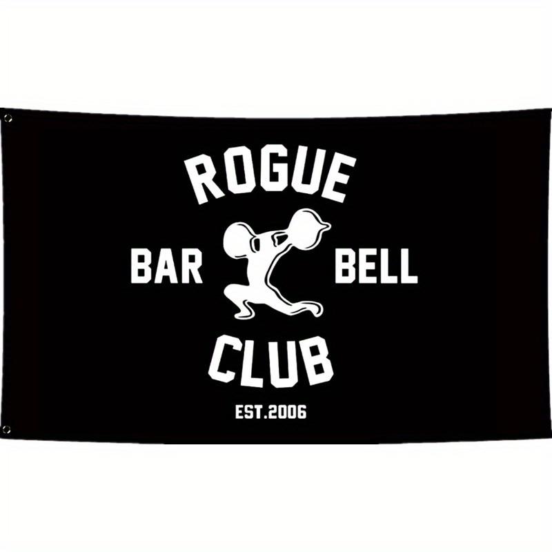 

Мотивационный флаг для спортзала Rogue Barbell Club Черный полиэстер Наружный баннер с изображением слона Белый текст Прочный Устойчивый к погоде 74x94cm(29x37in)
