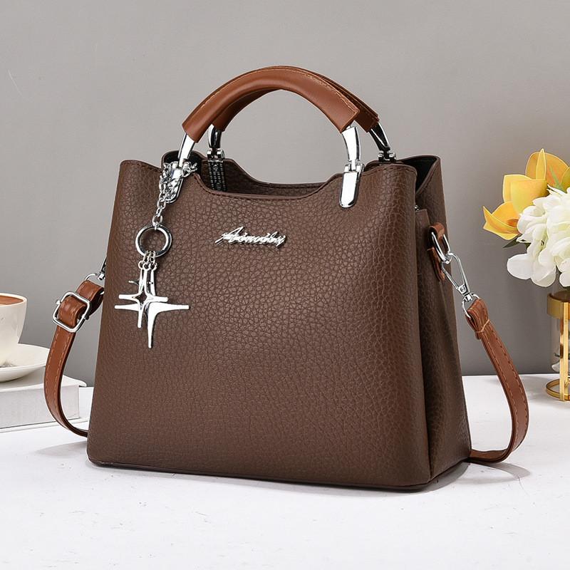 Versatile Bucket Shape Crossbody Handbag For Women With Elegant Design And Multiple Colors кофейный