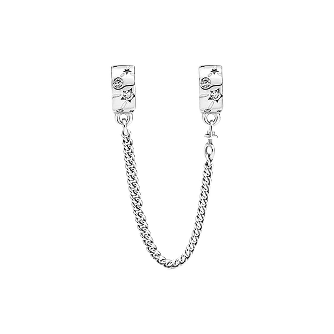 Pandora Galaxy Star Cluster Minimalist 925 Silver Cubic Zirconia Safety Chain Women Jewelry 790011C01 Box