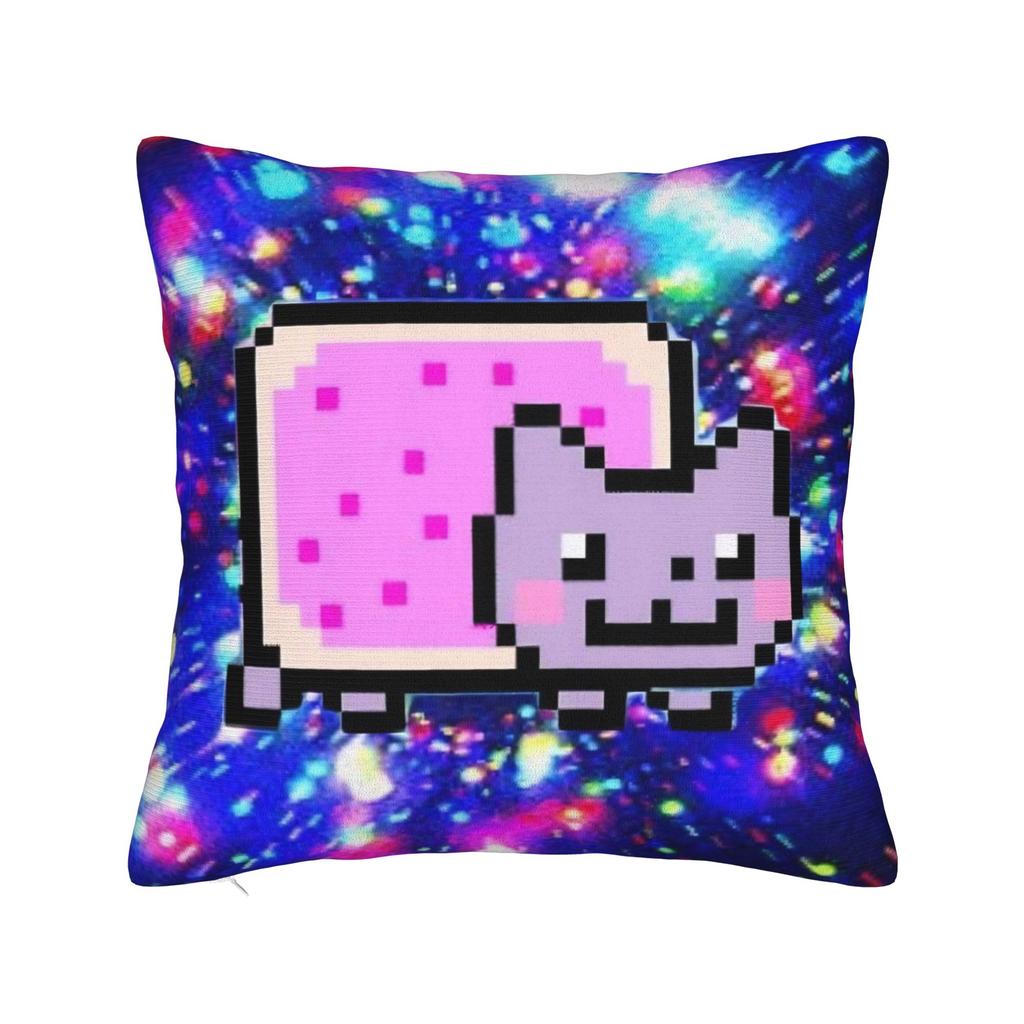 Printed Nyan-Cats Rainbow Funny Game Pillowcase Polyester Cushion Cover Gift Internet Meme Pillow Case Cover Home Drop Shipping