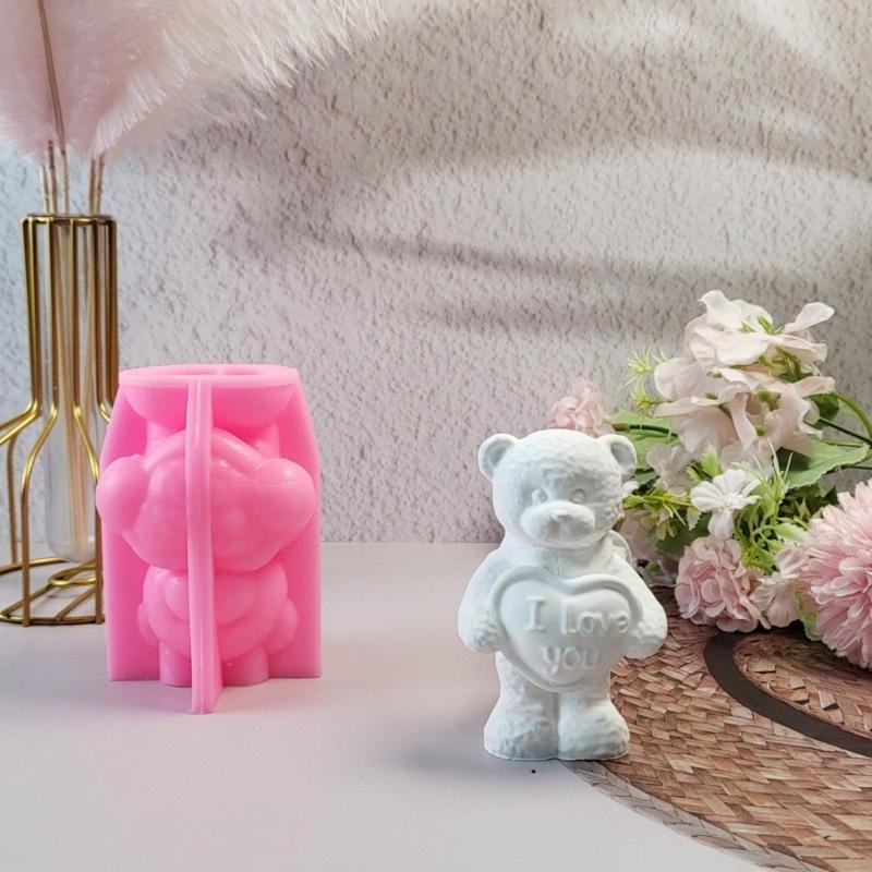 Bear Statue Silicone Candle Molds for Making Candle Soap Chocolate Candy Cake Home Decoration Epoxy Resin Silicone Molds