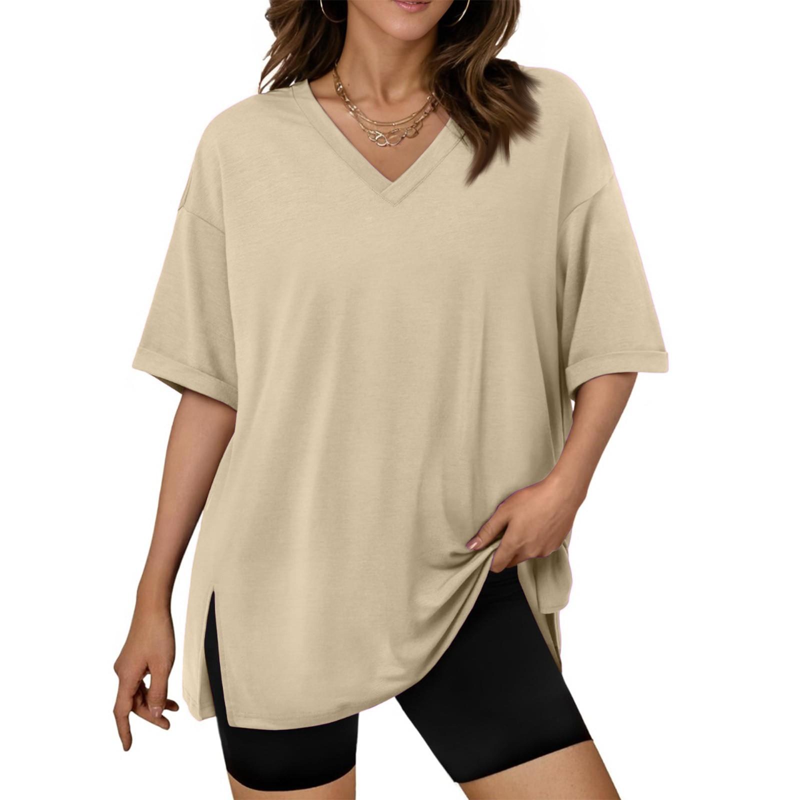 

Large Oversized Women s Gym T Shirts Plus Size Tops V Neck Short Sleeve Workout Shirts Casual Loose Fit T Shirts M хакі