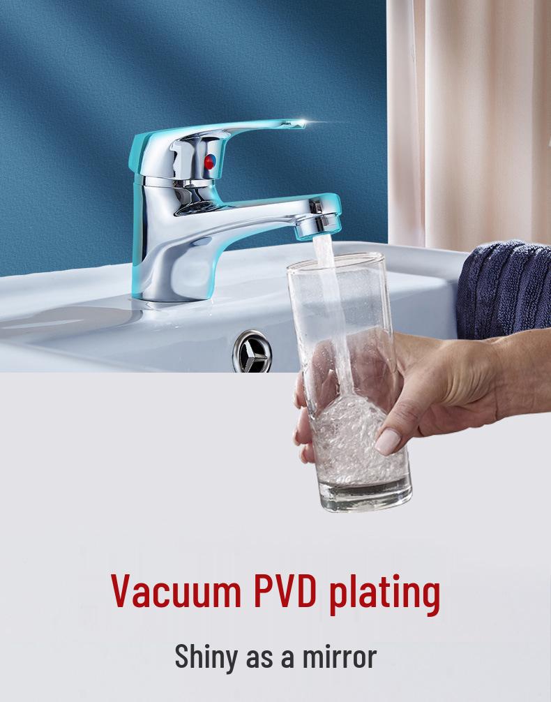 All-Copper Single Hole Hot and Cold Bathroom Countertop Basin Faucet