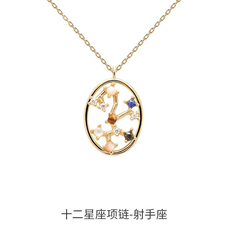 New 925 Sterling Silver 12 Constellation Necklace Personality Charm Fashion Style Pendant Choker for Women Fine Jewelry