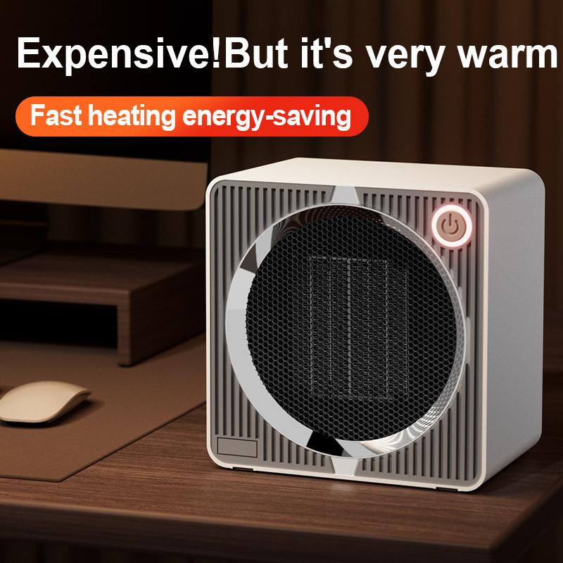 500W High Power PTC Heating Electric Heater Small Indoor Heating Fan Household Rapid Heating Desktop Warmer