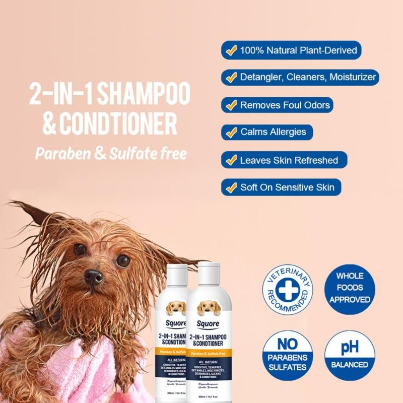 Anti-Itch Shampoo for Dogs Cats with Plant-Based Dog Conditioner Help Reduce Itching Long Lasting Moisturizing Lotion