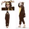 Autumn And Winter Cartoon Animal One-Piece Pajamas Black Powder Bear Fleece Loungewear