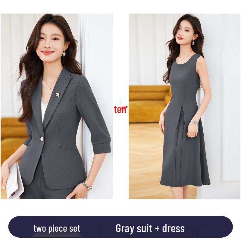 Women's Seven-Sleeve Professional Suit Set - Spring Fashion Formal Dress for Work and Interviews