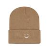 New cute little smiley face simple embroidery knitted hat men's and women's college style versatile wool stacking hat