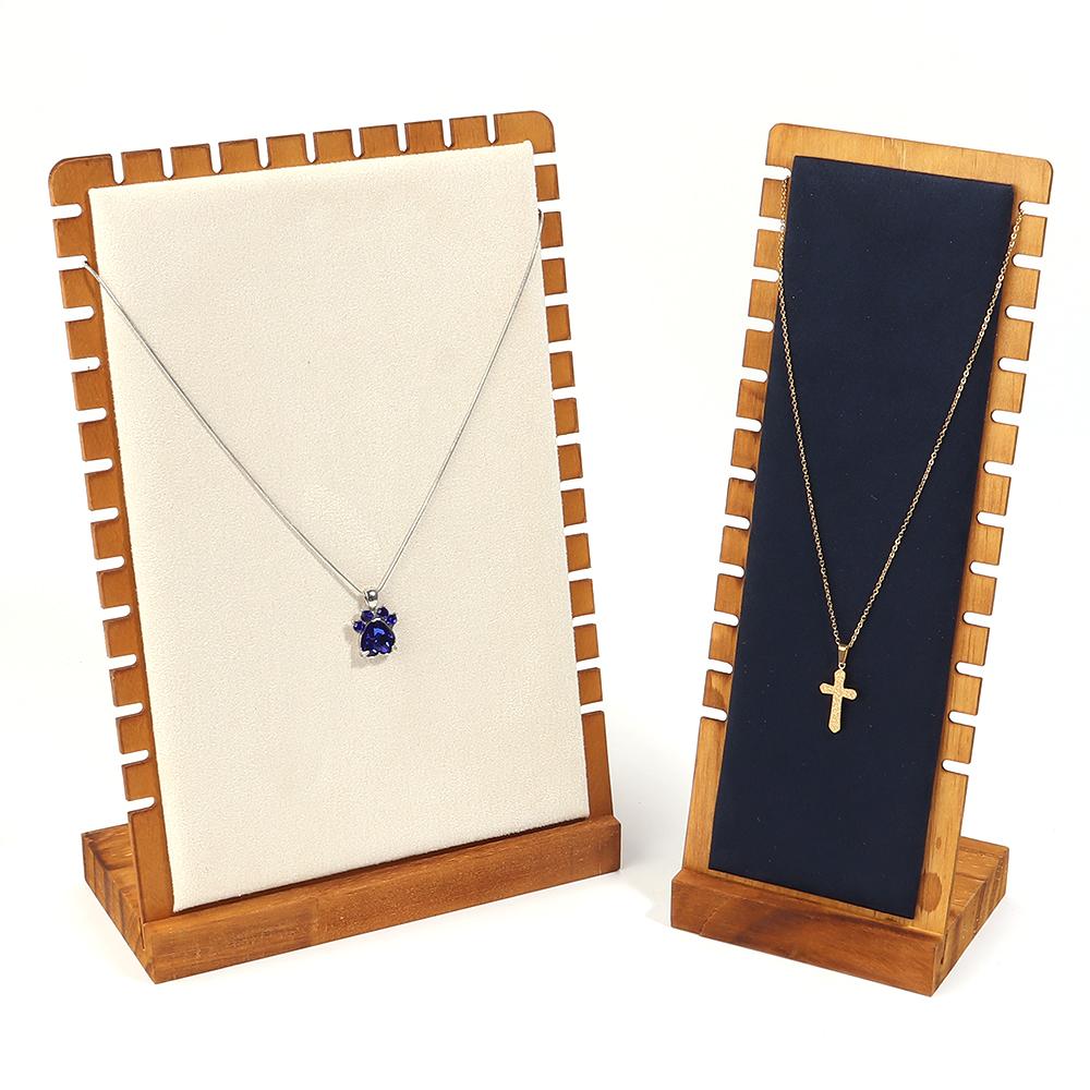 1pc Pine Wood Jewelry Display Stand Wooden Vertical Necklace Show Rack For Jewelry Display Prop Bracelet Necklace Storage Holder