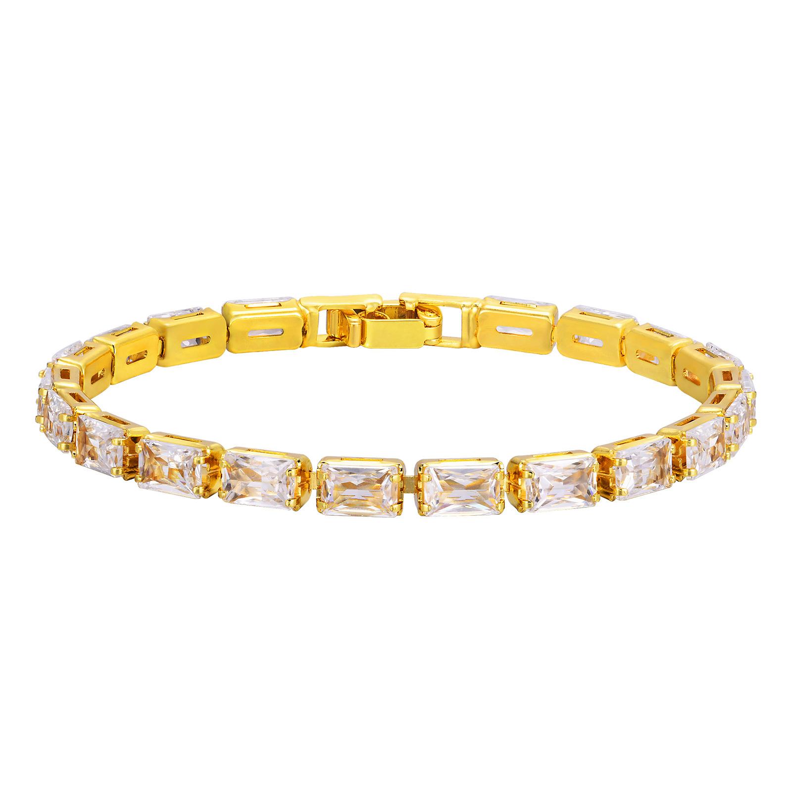 

Square Tennis Bracelet, Princess Cut Cubic Zirconia Bracelet for Women Bangle 4mm