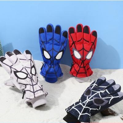 Guantes de Esquí para Niños Spider Man Guantes de Forro Polar Cortavientos para Ciclismo al Aire Libre Cálidos con Temática de Dibujos Animados Regalos para Niños