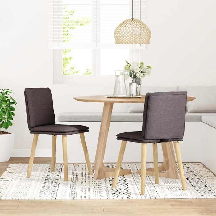 VidaXL Chaises à manger lot de 2 marron foncé tissu, chaise, chaise de salon, chaise d'accent, chaise de cuisine, siège de 4101259