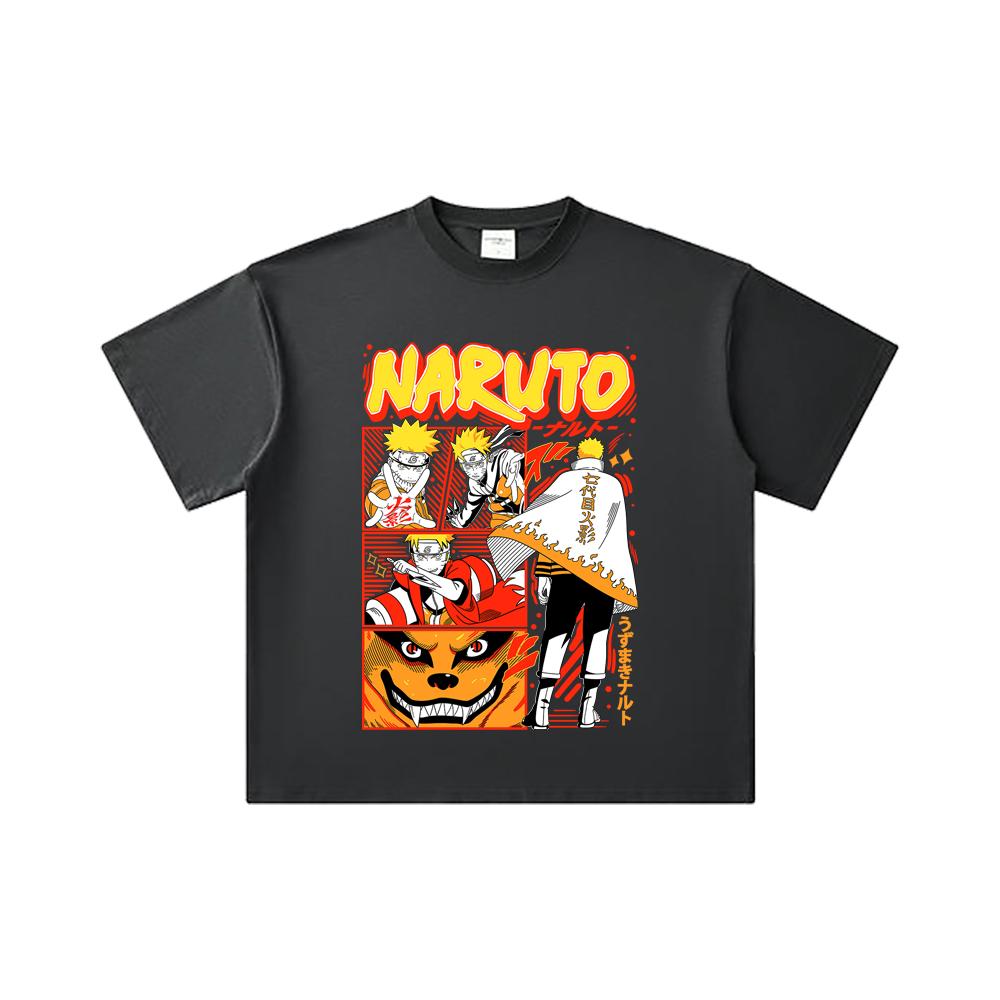 260 GSM Double Yarn 32 Count 100% Cotton Naruto V2 Hokage Print Unisex Heavy Cotton T Shirt