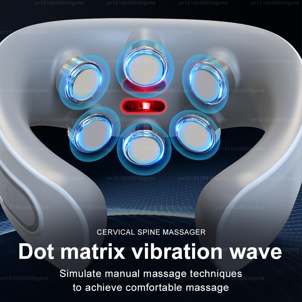 Hot Pad Shoulder Massage Instrument Smart Pulse Neck Massager Cervical Vertebra Health Care Vibrator Heating Relieve Pain Muscle