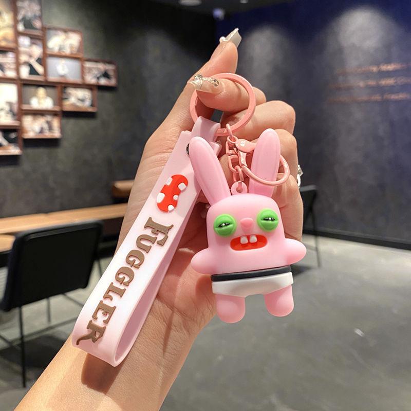 Budding Monster Keychain Ugly Cute Doll Bag Pendant Fuggler Tooth Monster Doll Machine Gift