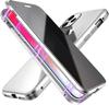Anti Peep Magnetic Adsorption Double Sided Glass Privacy Screen Protector Metal Bumper Anti Spy Phone Case for iPhone