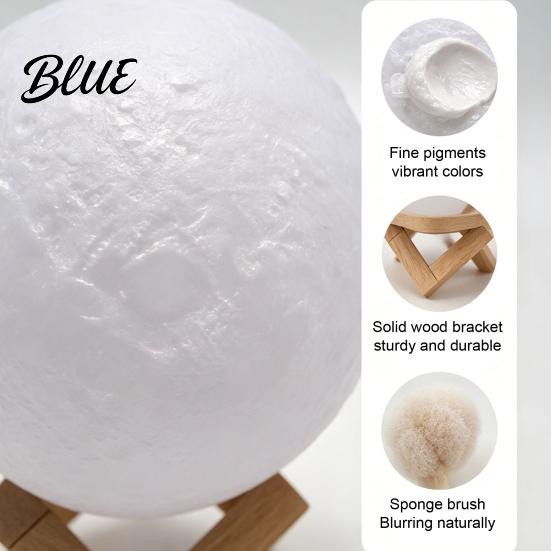 Moon Surface Texture Light DIY Paint Your Own Lamp, LED Night Kit with 8 Handmade Room Decoration Colors And Brushes, Kids Craft Project, Warm