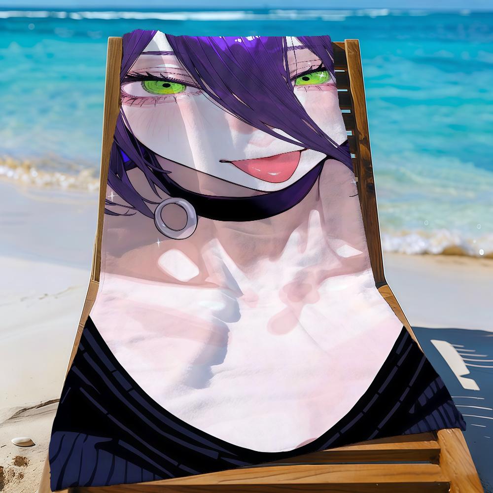 C-Chainsaw Man Anime Movie Reze Arc Towel Sports Quick Dry Travel Camping Gear Sandproof Soft Light Large Beach Towel